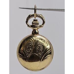 Vintage Gold Tone - Quartz -Mini Pocket Watch Pendant (Untested/Parts)